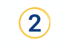 Créé moi une icône "2" écrit en bleu : #2124d0 avec une typo sans serif. Je veux un cercle autour dessiné à la main jaune : #f0b400